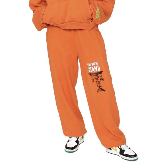 ⭐️NEW⭐️BOYS LIE / Kiss and Break Up Sweatpants Orange - Picture 1 of 4